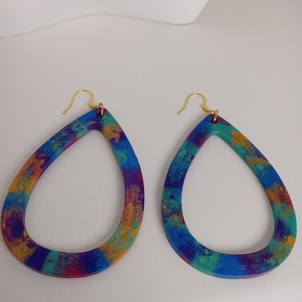 Colorful Teardrop Earrings - Picture 5 of 7